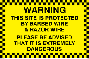 Site protected by barbed wire