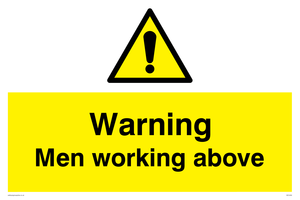 Warning Men working above sign 