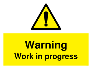 Warning Work in progress sign 