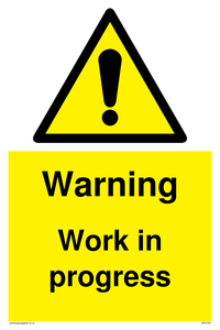 Warning Work in progress sign 
