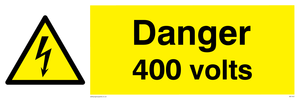 Danger 400 volts sign 