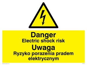 Polish / English - Danger Electric shock risk