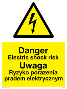 Polish / English - Danger Electric shock risk