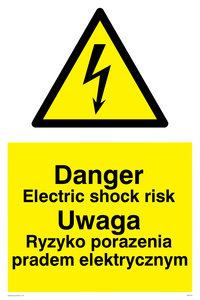 Polish / English - Danger Electric shock risk