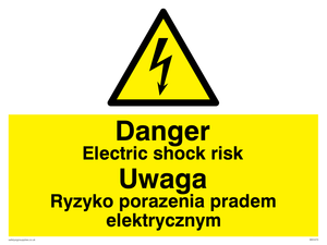 Polish / English - Danger Electric shock risk