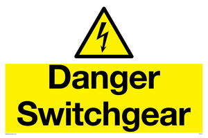 Danger Switchgear sign 