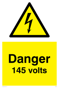 Danger 145 volts sign 