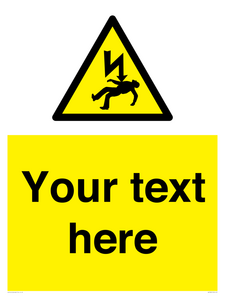 Custom Warning danger of death by electrocution