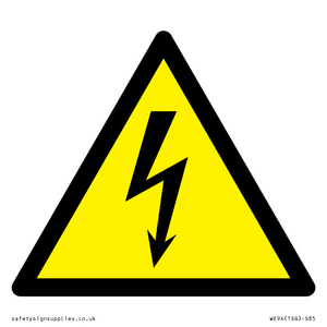 W012 Warning: Electricity from Safety Sign Supplies