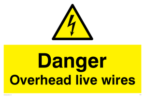 danger overhead live wires