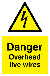 danger overhead live wires