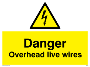 danger overhead live wires