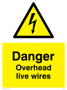 danger overhead live wires