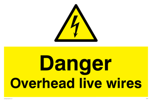 danger overhead live wires