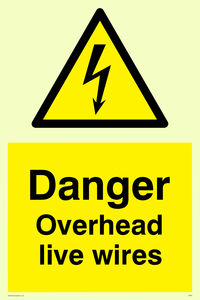 danger overhead live wires