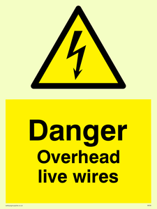 danger overhead live wires