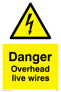 danger overhead live wires
