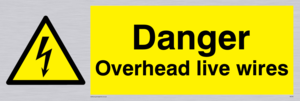 danger overhead live wires