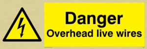 danger overhead live wires