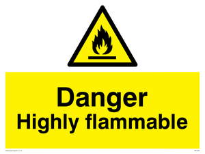 Danger Highly flammable sign 