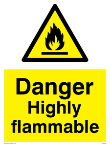 Danger Highly flammable sign 