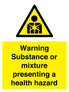 Warning Substance or mixture presenting a health hazard