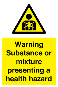 Warning Substance or mixture presenting a health hazard