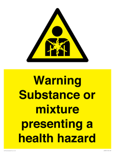 Warning Substance or mixture presenting a health hazard