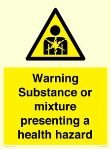 Warning Substance or mixture presenting a health hazard