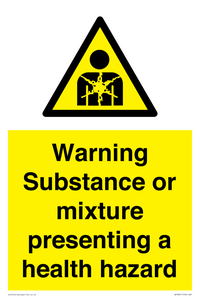 Warning Substance or mixture presenting a health hazard