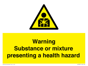 Warning Substance or mixture presenting a health hazard