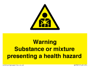 Warning Substance or mixture presenting a health hazard