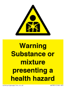 Warning Substance or mixture presenting a health hazard