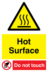 Hot Surface. Do not touch sign 