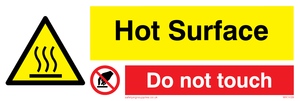 Hot Surface. Do not touch sign 