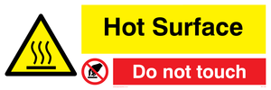 Hot Surface. Do not touch sign 