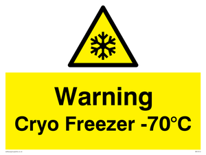 Warning Cryo Freezer -70°C
