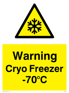 Warning Cryo Freezer -70Â°C