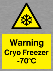 Warning Cryo Freezer -70°C