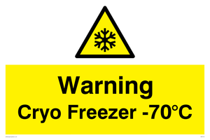 Warning Cryo Freezer -70°C