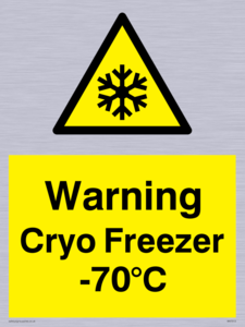 Warning Cryo Freezer -70°C