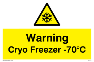Warning Cryo Freezer -70°C