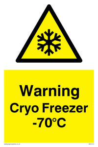 Warning Cryo Freezer -70Â°C