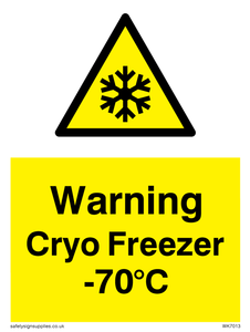 Warning Cryo Freezer -70°C