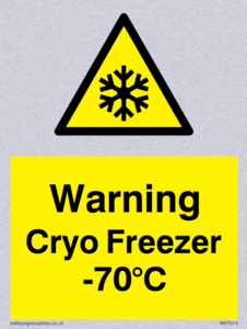 Warning Cryo Freezer -70°C