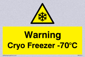 Warning Cryo Freezer -70°C
