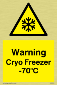Warning Cryo Freezer -70°C