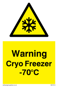 Warning Cryo Freezer -70°C