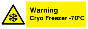 Warning Cryo Freezer -70Â°C
