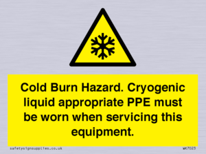 Cold Burn Hazard. Cryogenic liquid appropriate PPE must be worn when servicing this equipment.